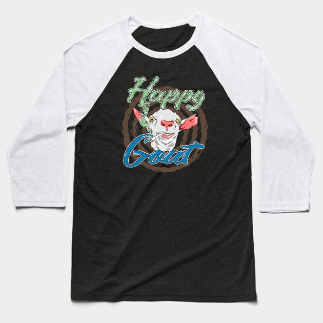 Happy Goat Baseball T-Shirt by Kraken_Myst